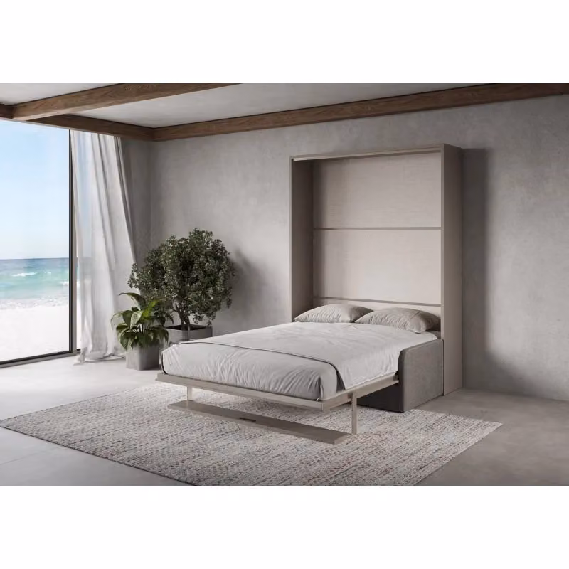 Letto matrimoniale a scomparsa Versia Itamoby con divano e mensola, colore grigio, L/P/H: 218.3 x 160 x 123 cm – 2