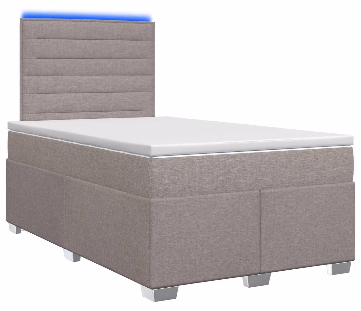 Letto a molle con materasso Taupe 120 x 190 cm in tessuto