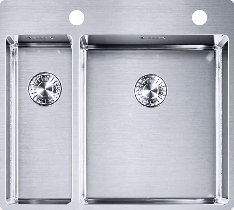 FRANKE sink BOX BXX 260-36-16 A con valvola a pulsante effetto acciaio inox