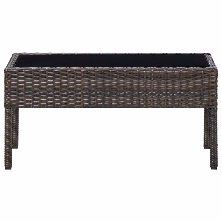 Tavolo da Giardino Marrone 75x40x37 cm in Polyrattan