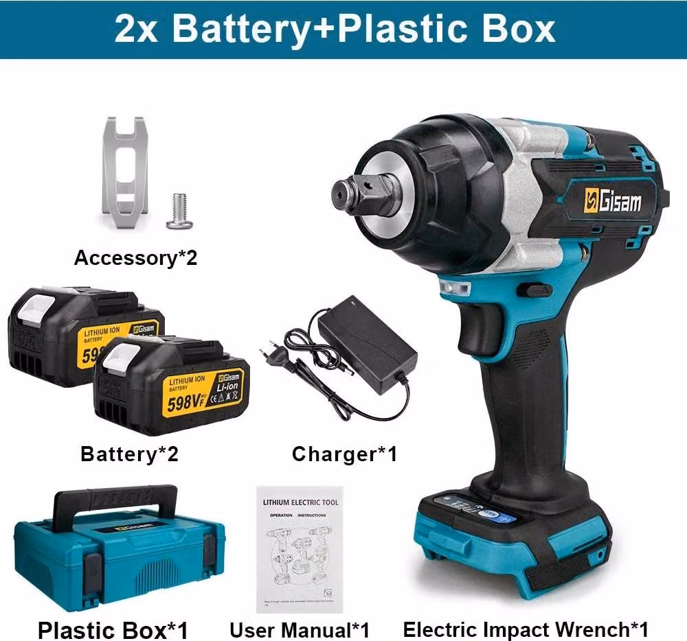 Avvitatore a impatto a batteria - Senza spazzole 18 V, attacco quadrato da 1,27 cm - 1800 Nm - 7000 giri/min - 2 batterie - Valigetta in plastica - Rosso