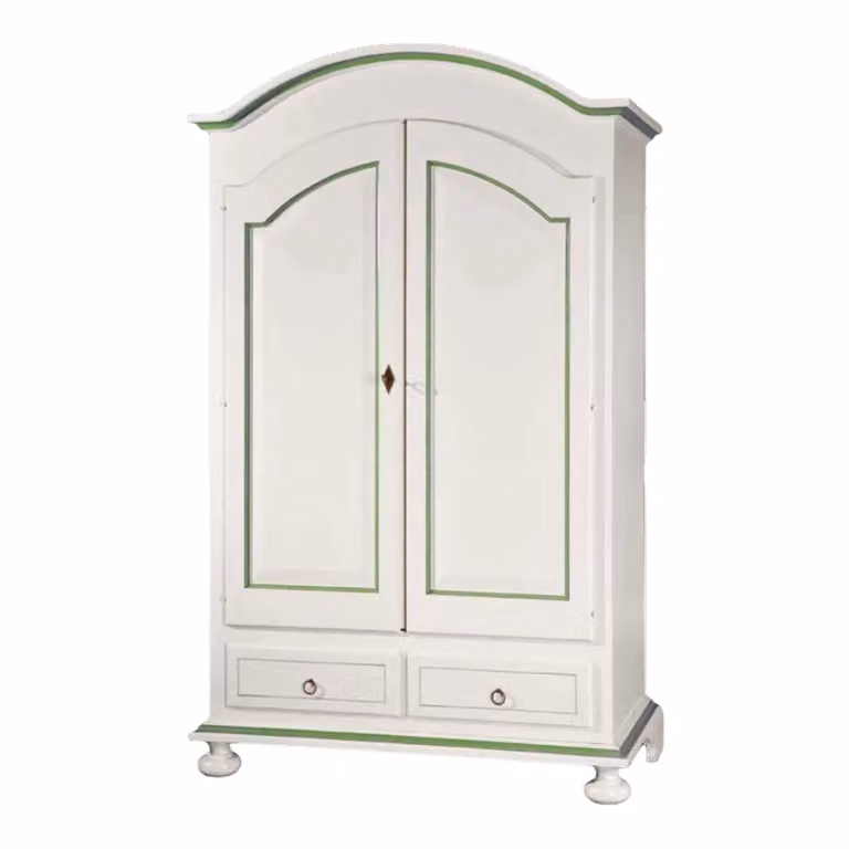 Armadio 2 ante in legno stile shabby chic bianco e verde salvia Mobili 2G L/P/H: 125 x 61 x 200 cm