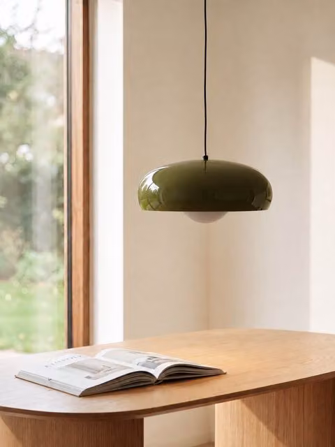 Lampada a soffitto Gabs Kenay Home in metallo verde e beige