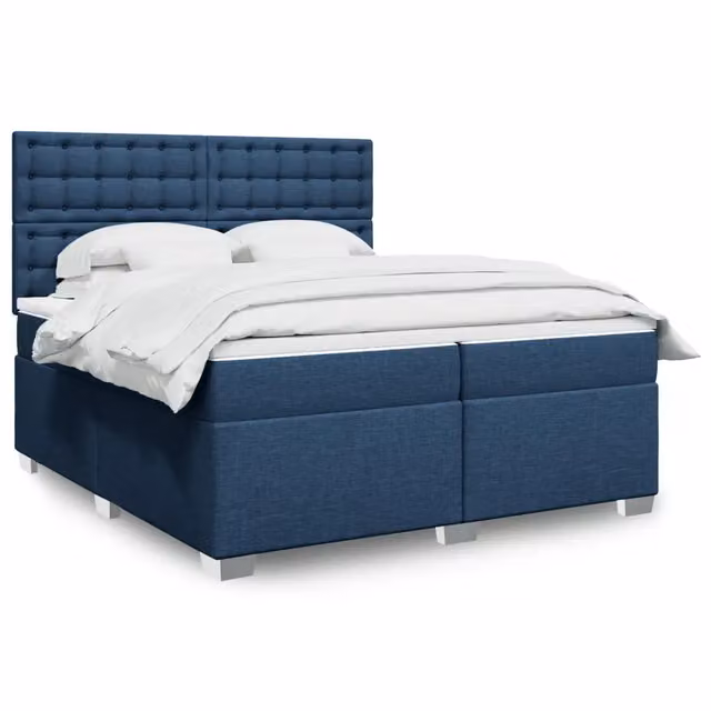 Letto Ibrido vidaXL con Materasso a Molle Insacchettate Blu e Bianco L/P: 200 x 200 cm