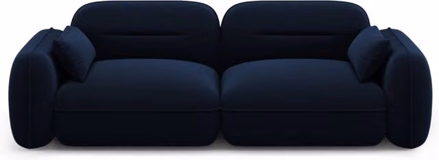 Divano modulare Sydney Cosmopolitan Design a 3 posti in velluto blu L: 230 cm, P: 70 cm, H: 76 cm