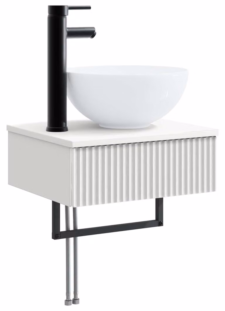 Lavabo da Parete Bianco 40 x 35 x 39 cm Legno ingegnerizzato