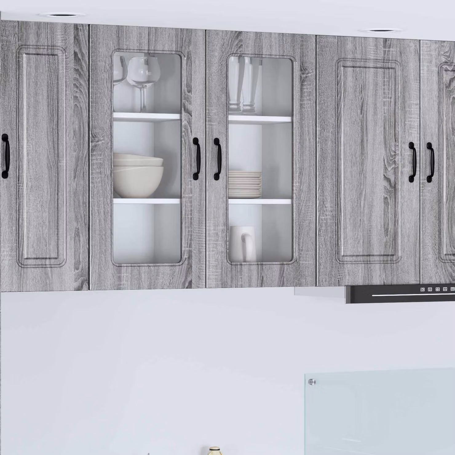 Set di 2 pannelli per lavastoviglie vidaXL Kalmar in MDF Grigio, L/P/H: 80,0 x 31,0 x 40,0 cm