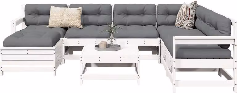 Maison Exclusive - Set Divani da Giardino 8 pz in Legno Massello di Pino Bianco