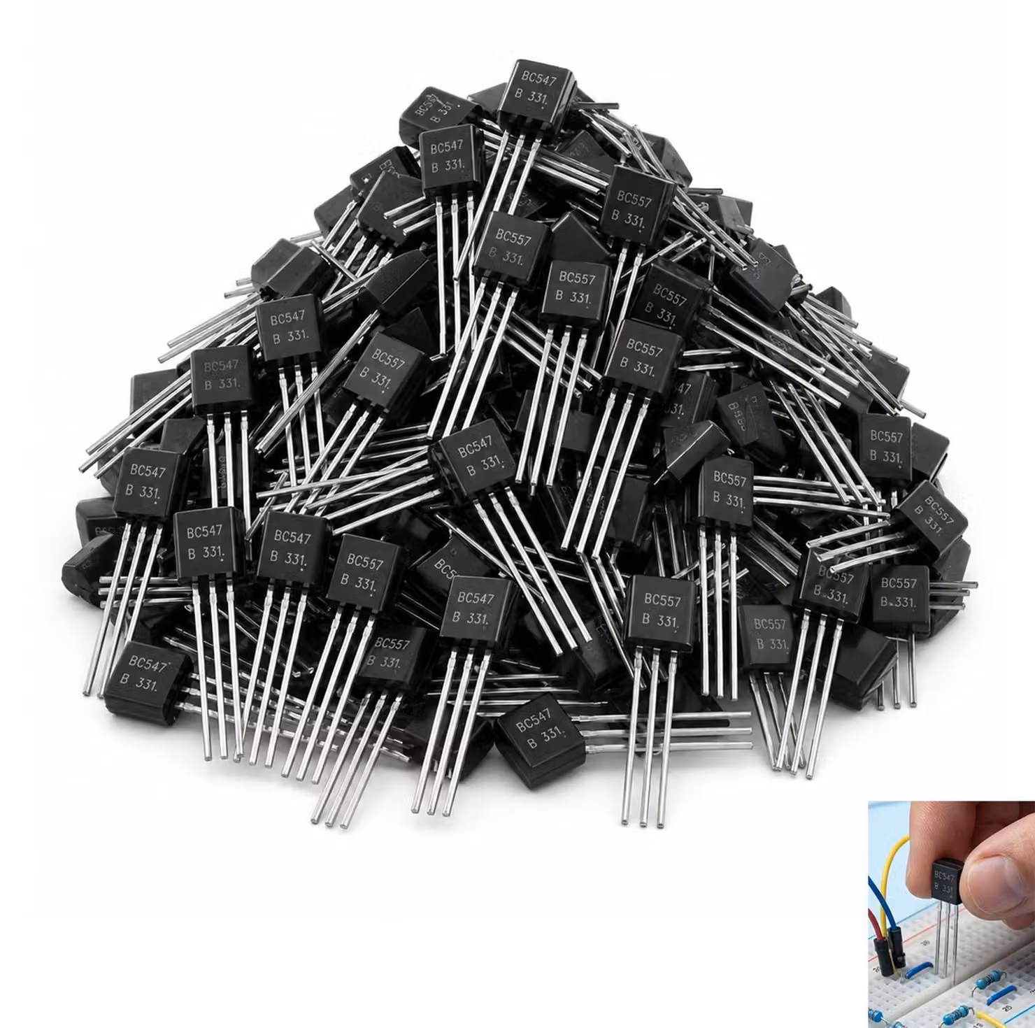 Set di transistor, 100 pezzi, NPN e PNP, tipo TO-92, 100mA, 45V