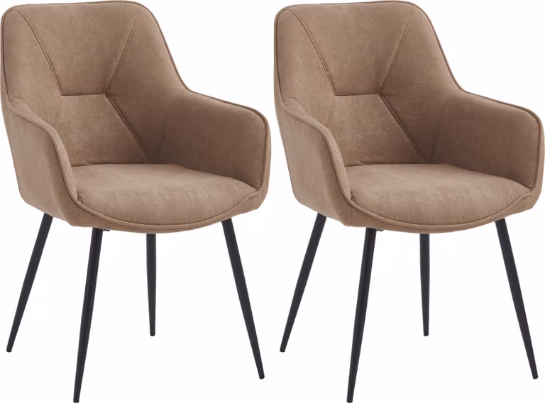 Casa Dolce sedia da pranzo NAVIANA, set di 2, marrone, 57x60x86 cm, mobili per sala da pranzo, imbottiti, portata 120 kg