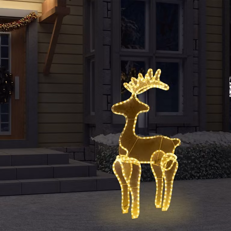 The Living Store Renna decorazione natalizia con rete 306 LED 60x24x89 cm