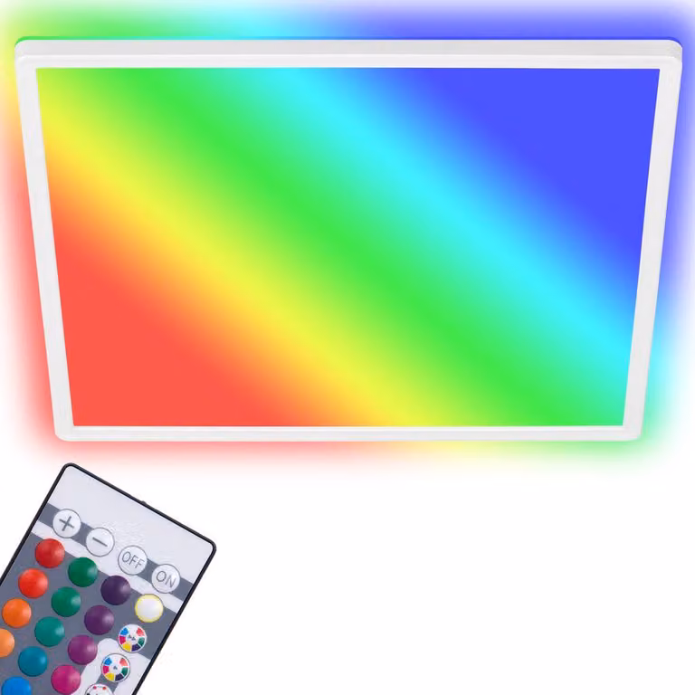 Pannello LED dimmerabile Telecomando RGB Ultrapiatto 15W bianco Plastica Briloner