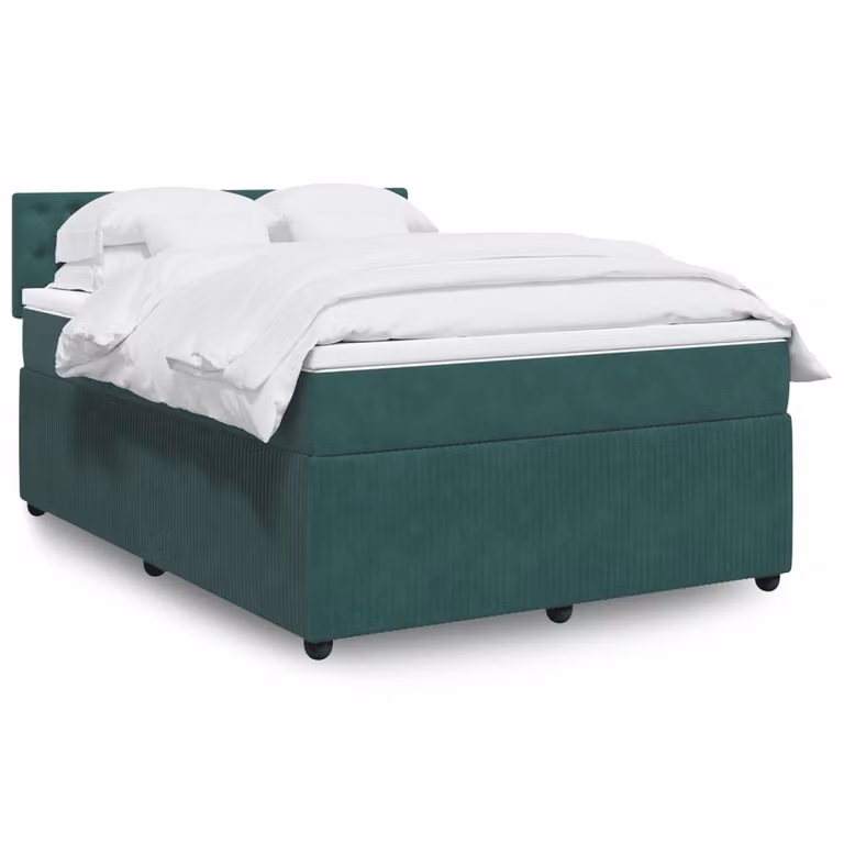 Maison Exclusive - Giroletto a Molle con Materasso Verde Scuro 140x190 cm Velluto