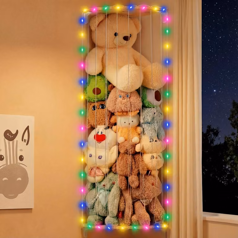 Omgoods - Scaffale porta-peluche con lunghezza regolabile