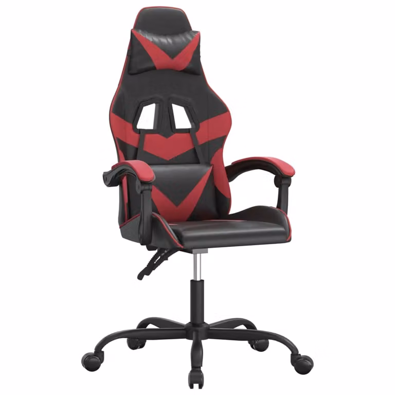 Sedia Gaming Nero e Rosso Vino in Pelle finta