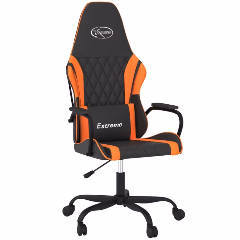 Sedia da Gaming Nero e Arancione in Pelle finta