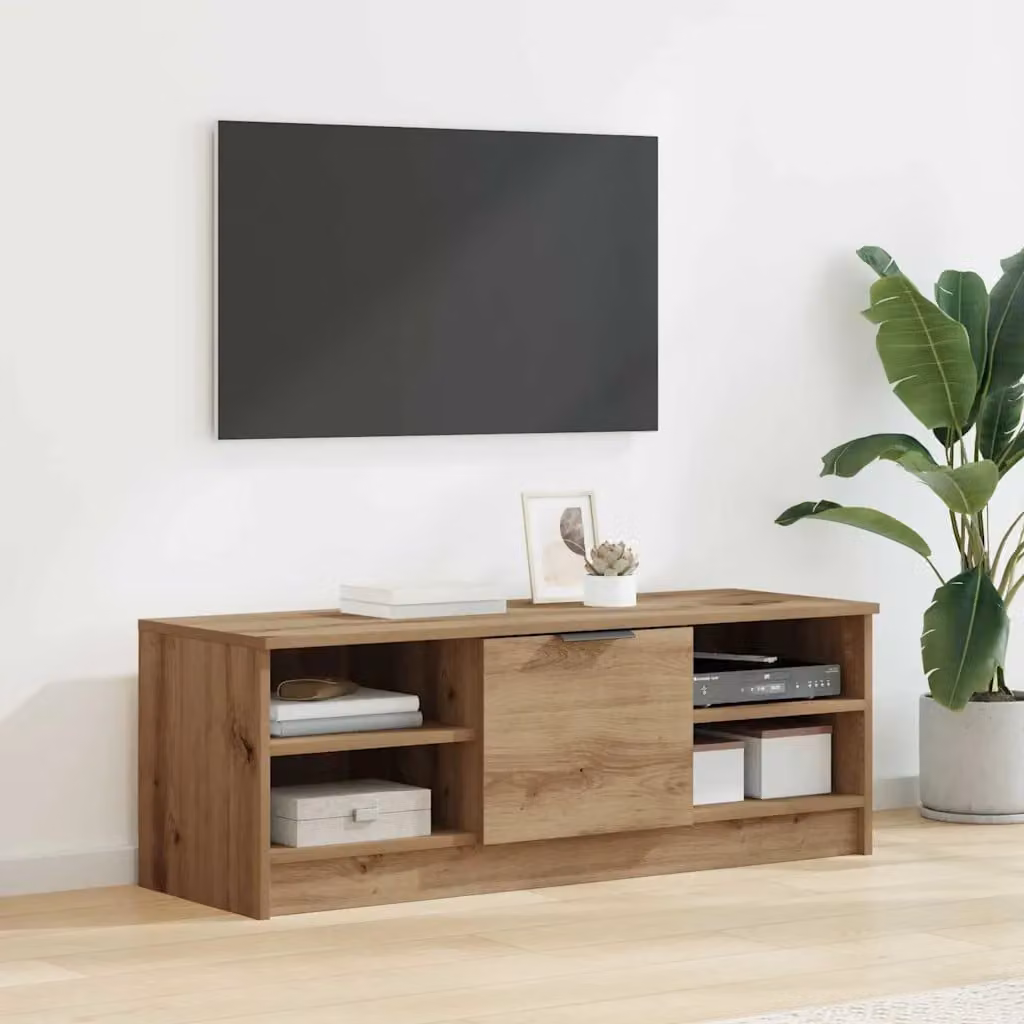 Mobile TV vidaXL in Rovere artigianale, L 102 x P 35 x H 36,5 cm
