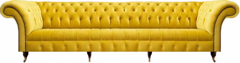 Modern Design Sofa Viersitzer Couch Wohnzimmer Textil Chesterfield Einrichtung