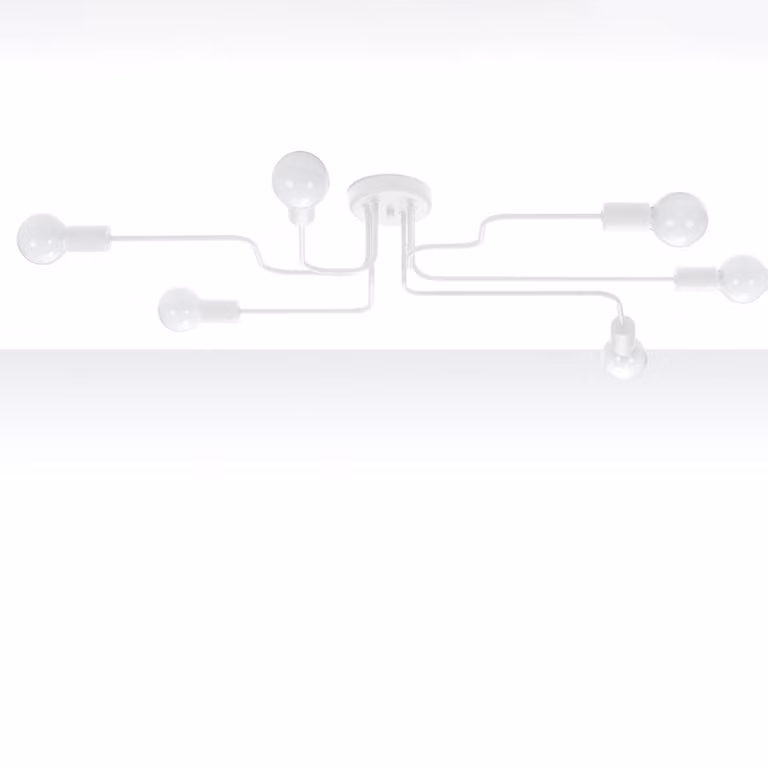 Lampada da soffitto PLANUM bianca 6xE27x15W in metallo, dimensioni: 15,5x80x64 cm, IP20, Pure Lume