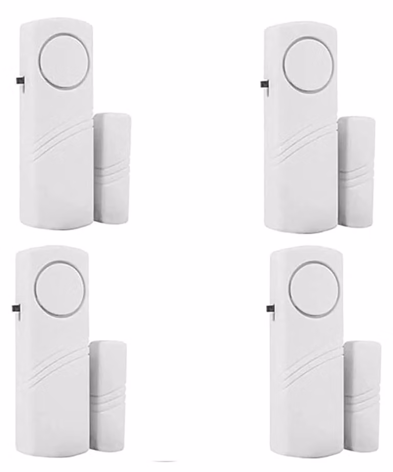 4 confezioni di allarmi per porte e finestre, sensori magnetici, sistemi di rilevamento intrusioni, per la sicurezza
