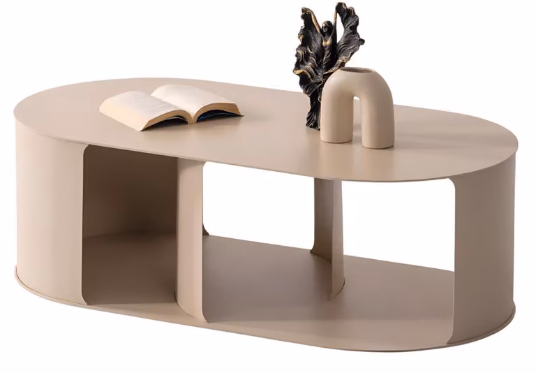 Moderner Wohnzimmer Couchtisch Designer Halbrunder Kaffeetisch
