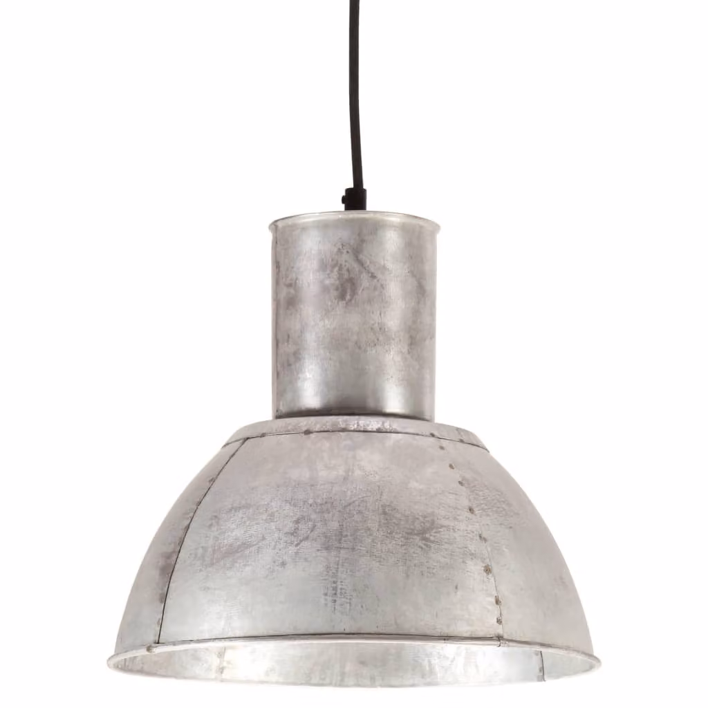 vidaXL Lampada a sospensione 25 W argento rotonda 28,5 cm E27