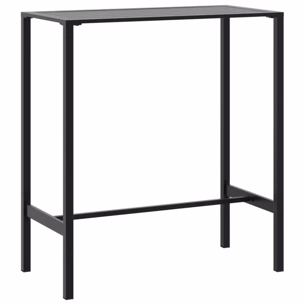 Tavolo da bar moderno vidaXL in acciaio verniciato a polvere nero L: 100 cm, P: 50 cm, H: 110 cm – 2