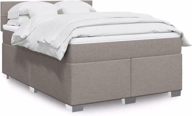 Letto Ibrido vidaXL con Struttura in Legno di Pino e Materasso in Tessuto, Colore Beige, Bianco o Grigio, L/P: 160 x 200 cm