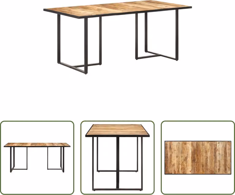 The Living Store Tavolo da pranzo 180 cm Legno di mango grezzo