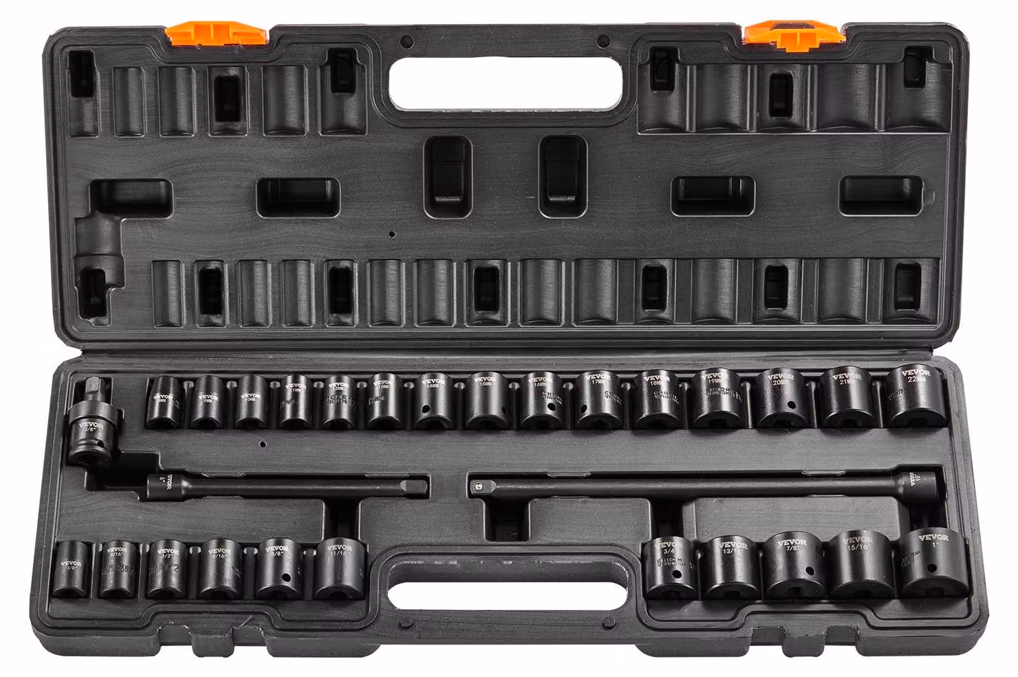 Set di bus per avvitatore a percussione - Set di inserti per avvitatore a percussione - Set di chiavi a cricchetto - Set di utensili a bussola - Design a 6 punte