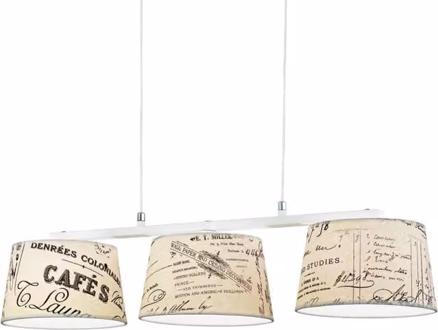 Lampada a sospensione Carnago DMORA in metallo e tessuto, colore marrone e beige, forma cilindrica, stile vintage