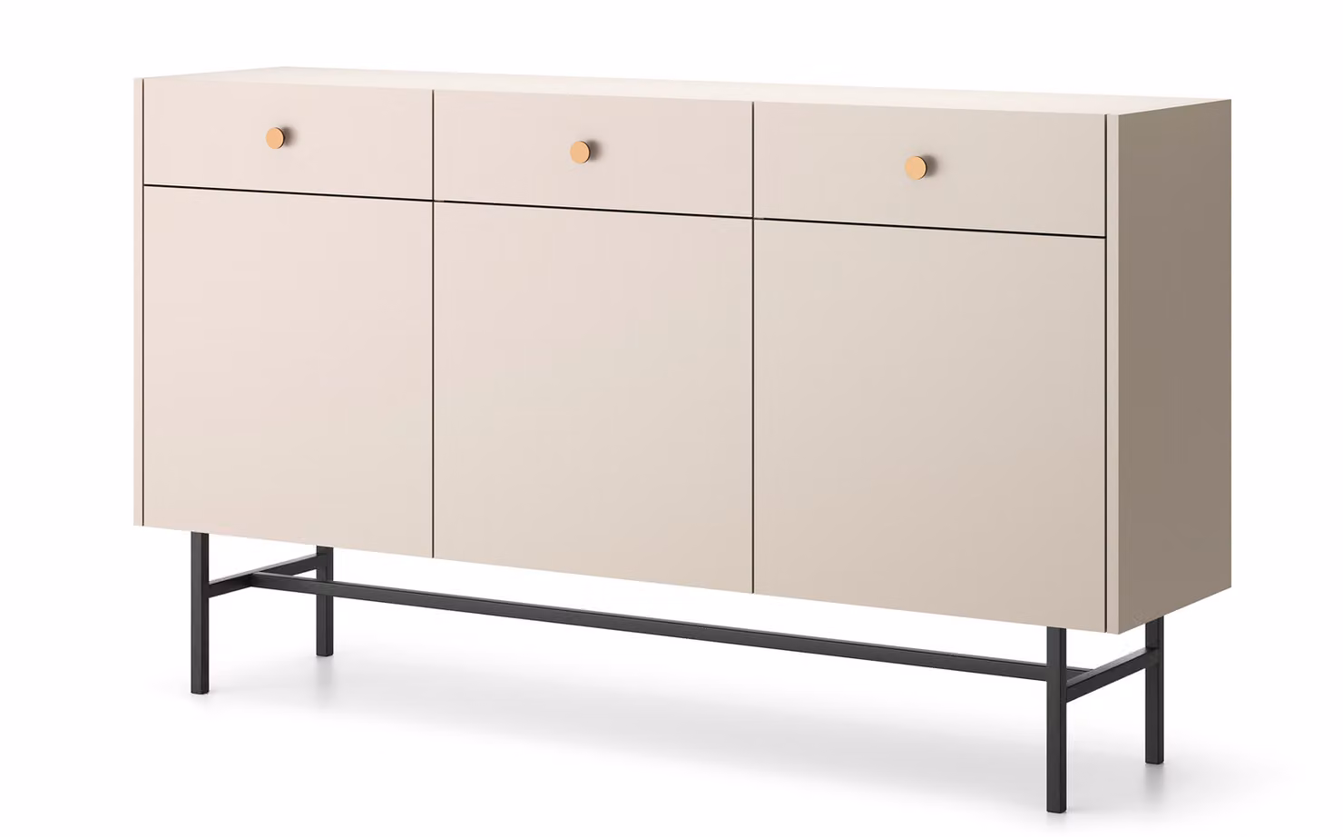 AX LIVING Comodò moderno Dinley 155 cm beige opaco con ante e cassetti