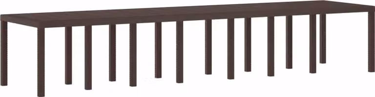Tavolo da Giardino Marrone 400 x 100 x 73 cm polyrattan