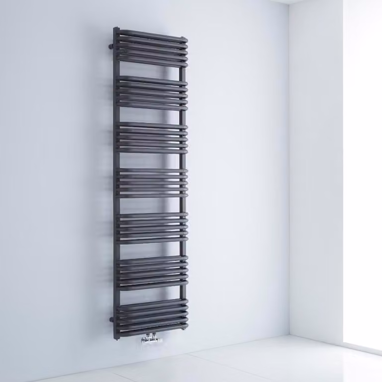 Scaldasalviette Termoarredo Bagno Curvo con Attacco Centrale - Antracite - 1800 x 500mm - 1390 Watt - Arch