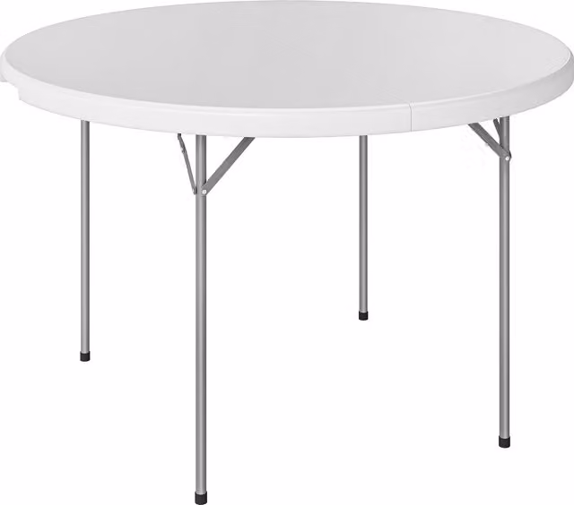 Outsunny Tavolo da Campeggio Pieghevole Bianco L/P/H: 120 x 120 x 74 cm