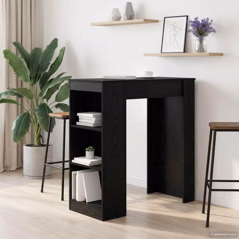 Maison Exclusive - Tavolo da bar, dimensioni 95 x 47 x 103,5 cm, materiale: legno composito, finitura: noce nero