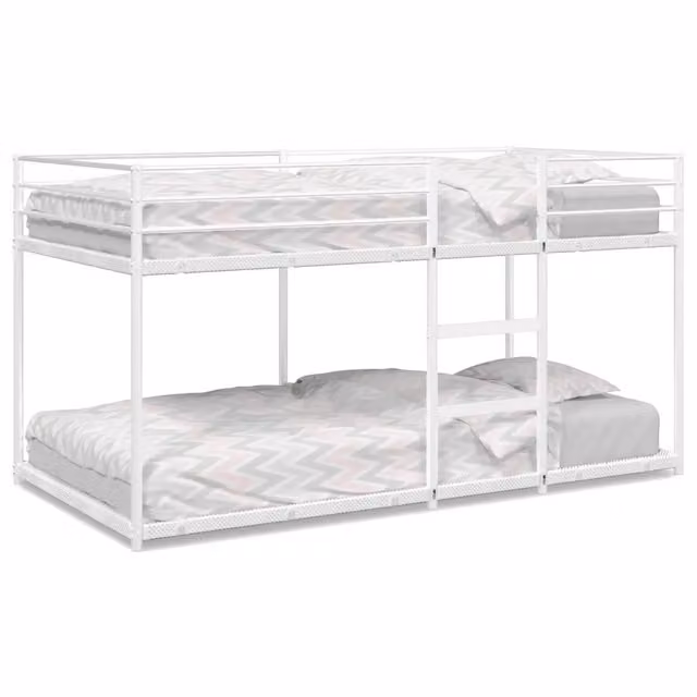 Letto singolo | Letto per adulti | Letto a Castello senza Materasso Bianco 90x200 cm in Acciaio
