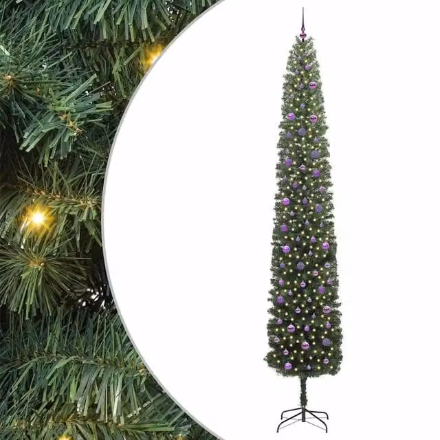 Albero di Natale artificiale moderno verde con 300 LED luce bianca calda, Altezza: 300 cm