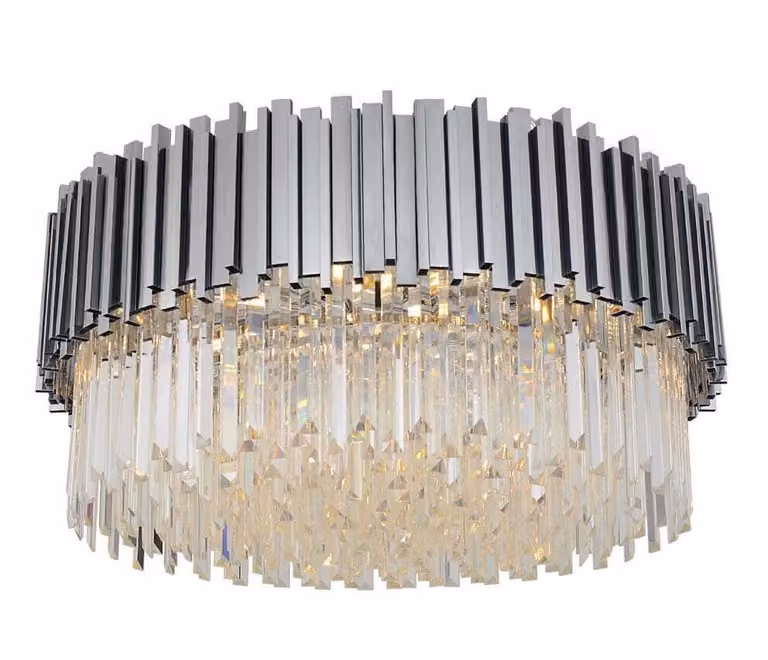 Organo a canne in cristallo cromato - plafond in cristallo 45cm