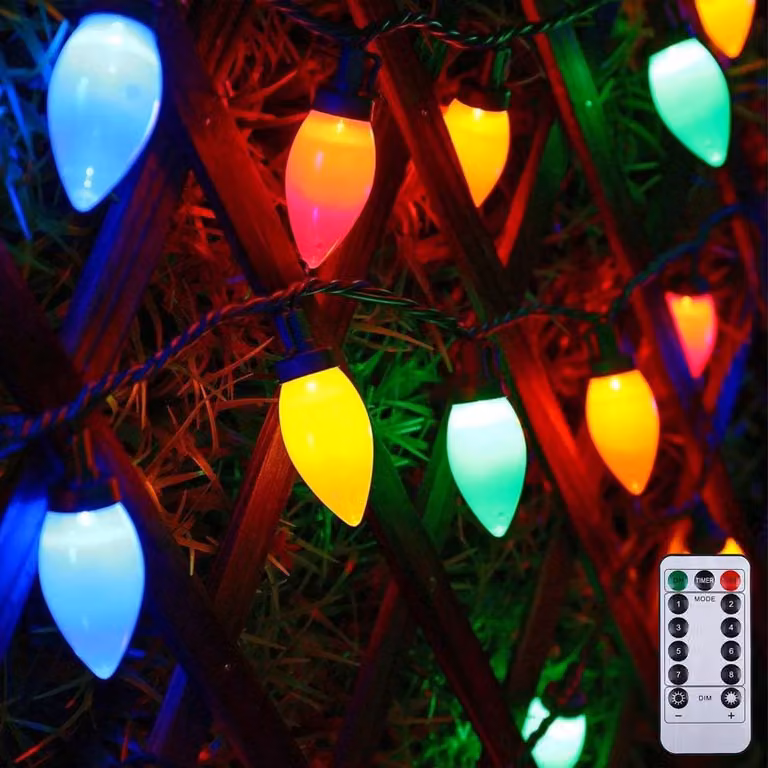 7m LED fata luci colorate 8 modalità di luce impermeabile a batteria con telecomando per interni giardino festa decorazione di Natale