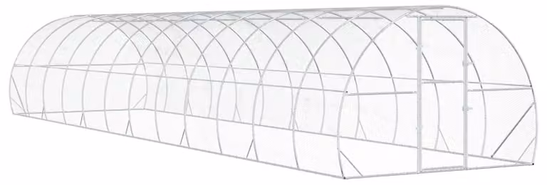 Alloggio per polli, modello Silber, dimensioni 1200 x 300 x 200 cm, realizzato in acciaio zincato