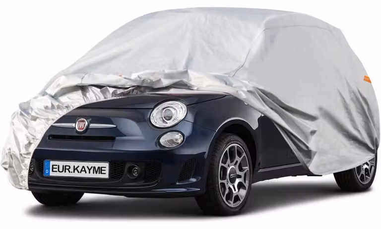 Copertura impermeabile e traspirante per auto, adatta a city car fino a 360 cm, colore argento, realizzata in alluminio