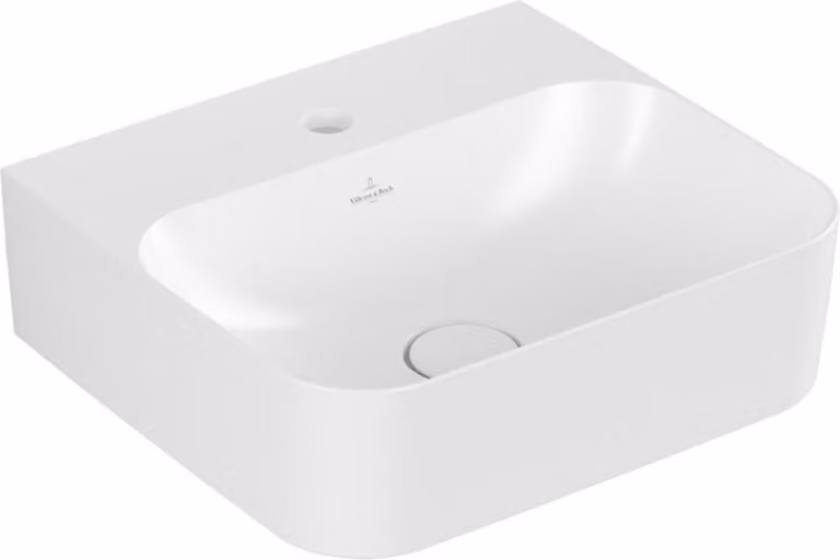 Villeroy & Boch Finion lave-mains, trop-plein caché, 1 trou pour robinet, 430x390mm, 436444RW, 436444RW