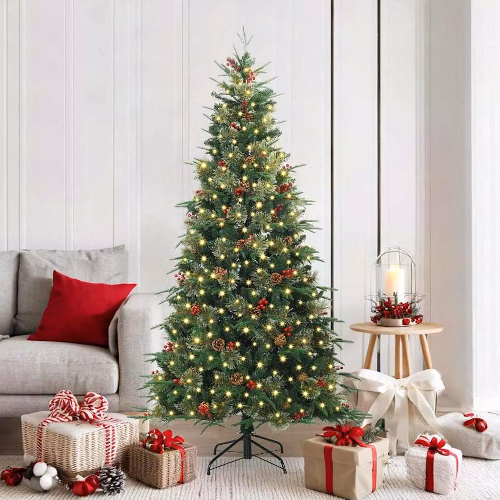 Maison Exclusive - Albero di Natale artificiale pieghevole, verde, 180 cm, realizzato in PE e PVC