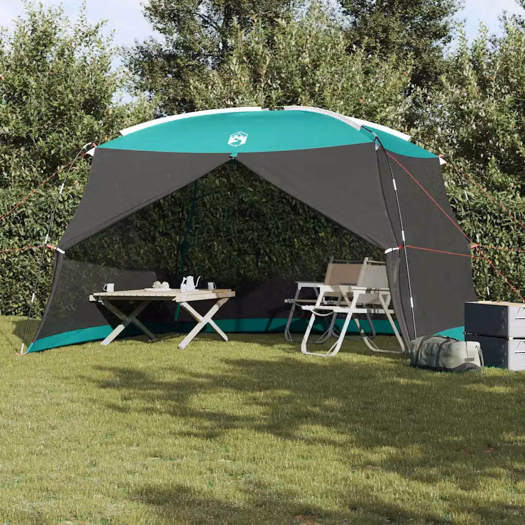 Tenda zanzariera vidaXL in poliestere e fibra di vetro, colori verde e turchese, L 380 x P 380 x H 225 cm