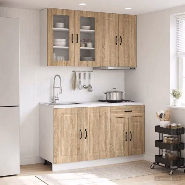 Unità Cucina KALMAR 4 pz Rovere Sonoma Legno ingegnerizzato 3438297