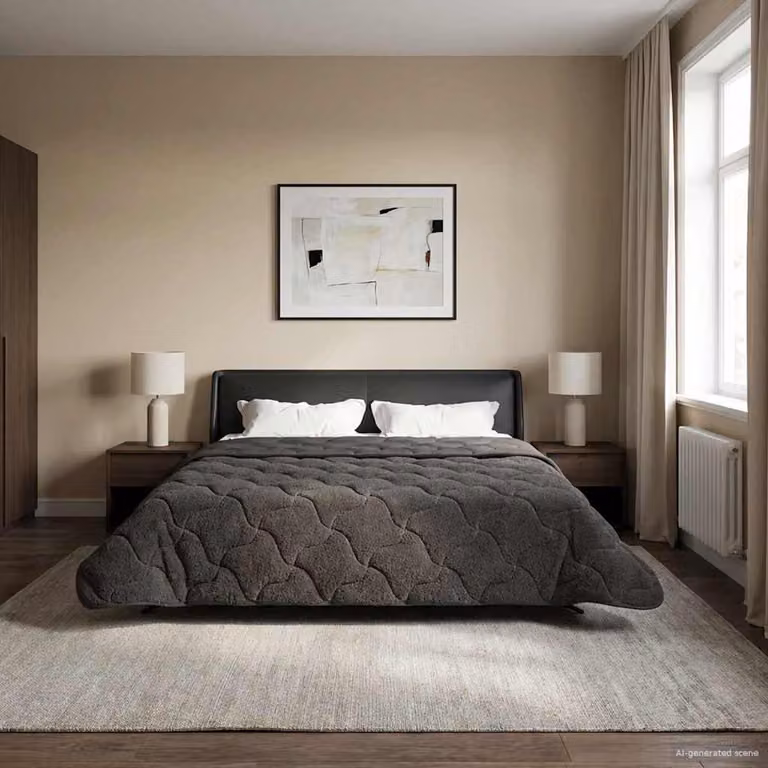Piumino estivo vidaXL in microfibra traspirante e reversibile, colore antracite, L: 220 cm x P: 260 cm