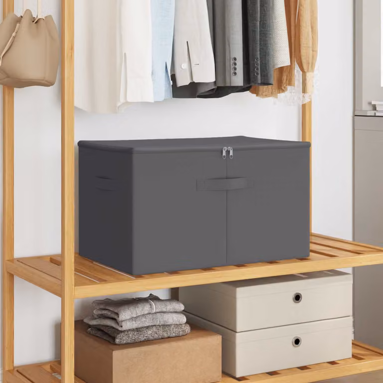 Set di 24 scatole di stoccaggio ripiegabili vidaXL in tessuto non tessuto, colore grigio antracite, L 55 cm x P 35 cm x H 32 cm