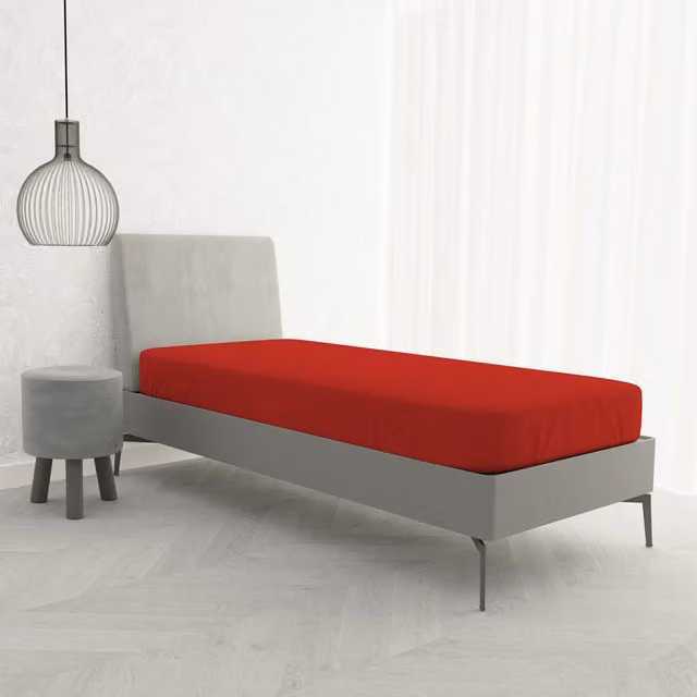 Lenzuolo singolo in cotone con angoli Max rosso Datex