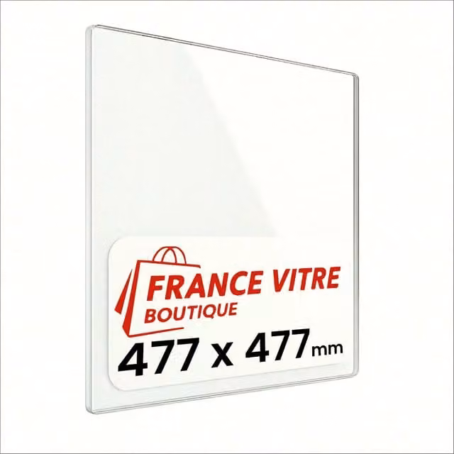 477 x 477 x 4 mm - Vetro per stufa a legna - vetro camino di ricambio - vetro per caminetto resistente al fuoco - France Vitre